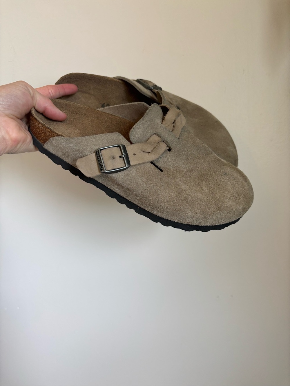 Birkenstock Boston Braided Clog In Taupe - Picture 3 of 7